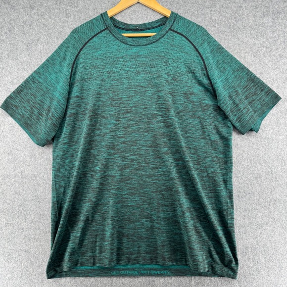 Lululemon Other - Lululemon Metal Vent Tech Shirt Mens XL Teal Black Space Dye Short Sleeve